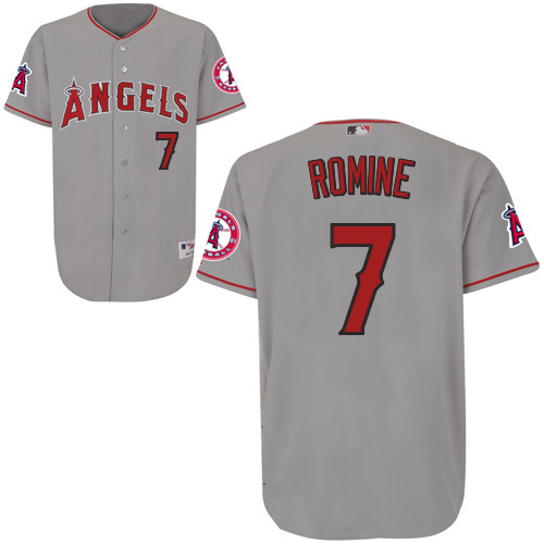 Andrew Romine #7 mlb Jersey-Los Angeles Angels of Anaheim Women's Authentic Road Gray Cool Base Baseball Jersey